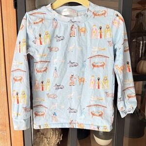 Cecil & Lou nativity scene long sleeve tee toddler boys watercolor Christmas